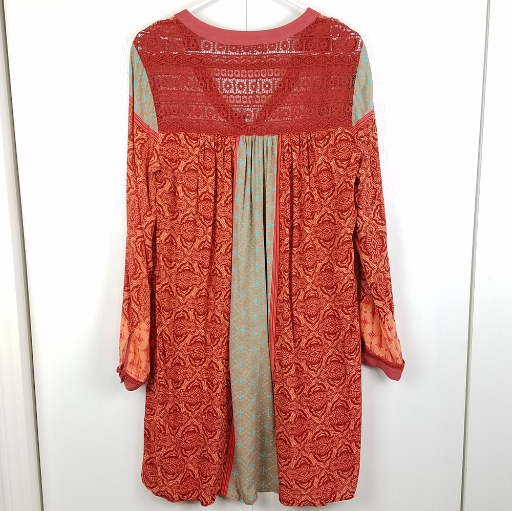 Gypsy05Long Sleeve Printed Tunic Dress sz Med